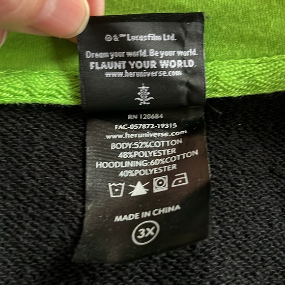 STAR WARS Her Universe Yoda Hoodie!!  Size 3X - Picture 12 of 12